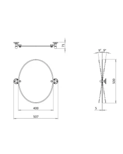 Spegel - Burlington oval (utan beslag)