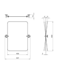 Spegel - Burlington rektangulär (utan beslag)