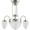 Takkrona - Trearmad ringkrona nickel, slipat mattglas
