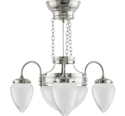 Takkrona - Trearmad ringkrona nickel, slipat mattglas