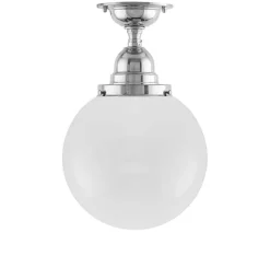 Taklampa - Byström 100 nickel, klotskärm