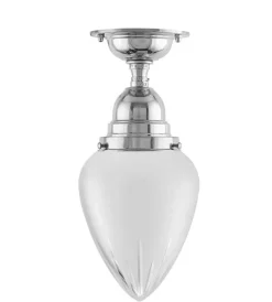 Taklampa - Byström 80 nickel, mattdroppe