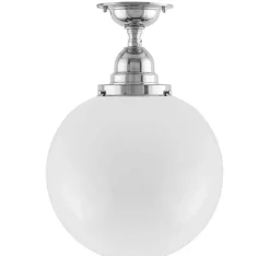 Taklampa - Byström 100 nickel, stor klotskärm