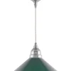 Taklampa - Byström sladdpendel 60 nickel, grön skärm