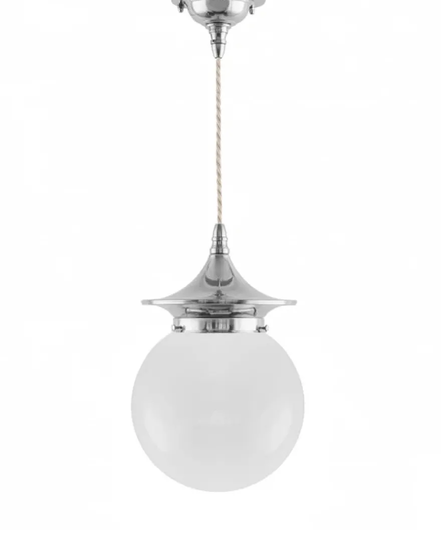 Taklampa - Dahlberg sladdpendel 100 nickel, klotskärm