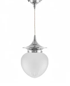 Taklampa - Dahlberg sladdpendel 100 nickel, mattglas droppe