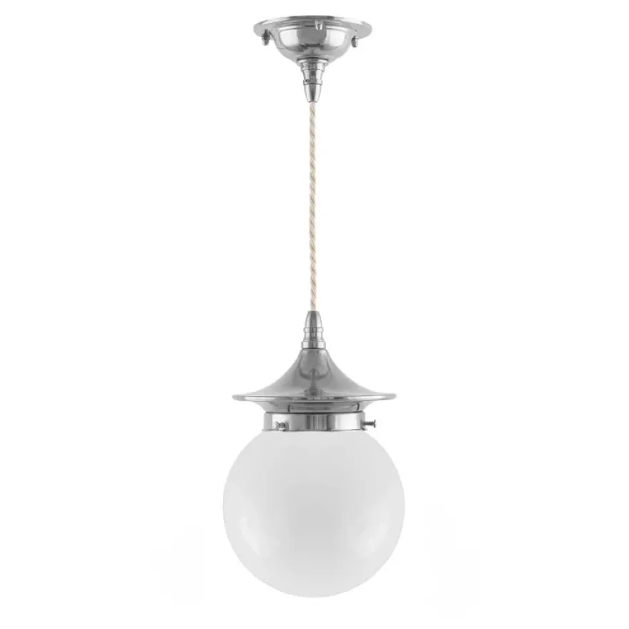 Taklampa - Dahlberg sladdpendel 80 nickel, klotskärm