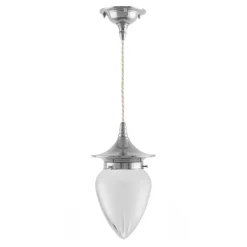 Taklampa - Dahlberg sladdpendel 80 nickel, mattglas droppe