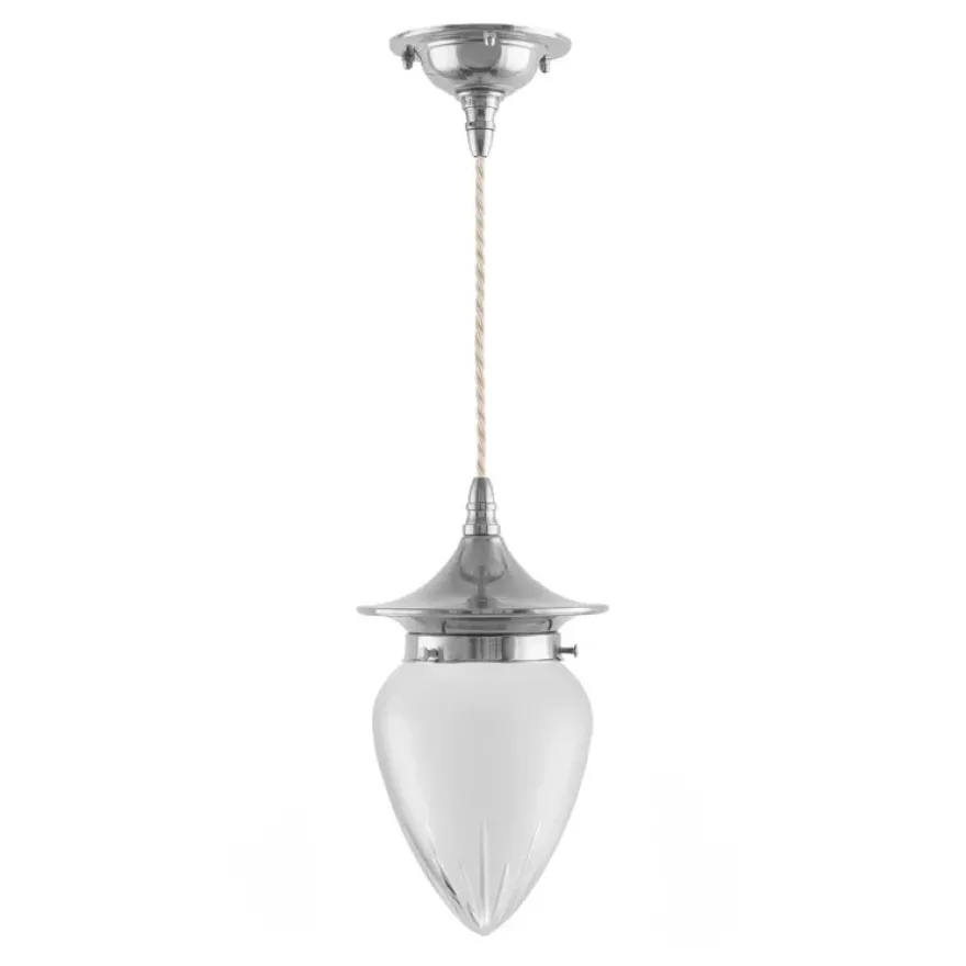 Taklampa - Dahlberg sladdpendel 80 nickel, mattglas droppe