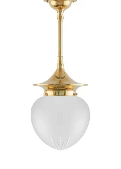 Taklampa - Dahlbergspendel 100 mässing, mattglas droppe