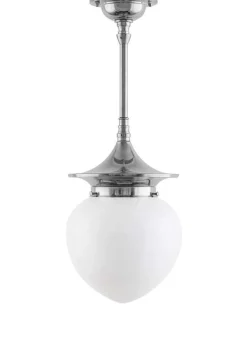 Taklampa - Dahlbergspendel 100 nickel, opalvit droppe