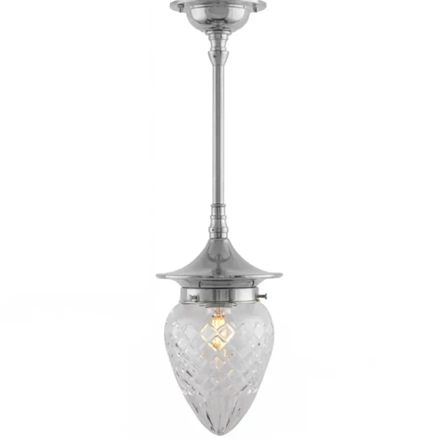 Taklampa - Dahlbergspendel 80 nickel, klarglas droppe