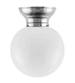 Taklampa - Frödingplafond 100 nickel, stor klotskärm