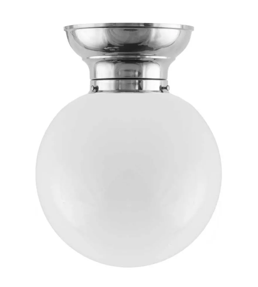 Taklampa - Frödingplafond 100 nickel, stor klotskärm