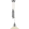 Taklampa - Skomakarhiss nickel med benvit skärm 25 cm