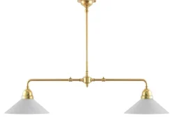 Taklampa - Spelbordslampa mässing, raka skärmar