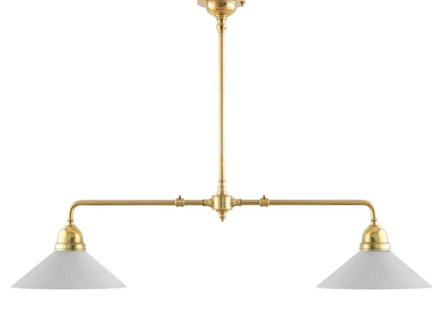 Taklampa - Spelbordslampa mässing, raka skärmar