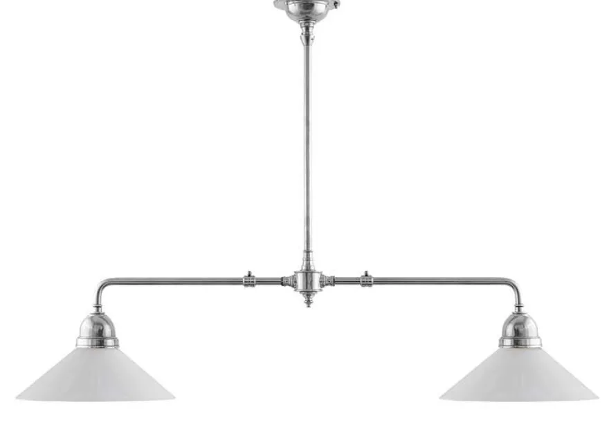 Taklampa - Spelbordslampa nickel, vit skärm