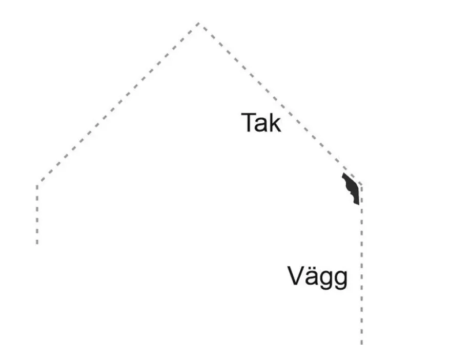 Taklist för snedtak 135% - Svanhals 13x43 mm