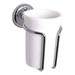 Tandborstmugg - Haga vägg - Krom/Porslin