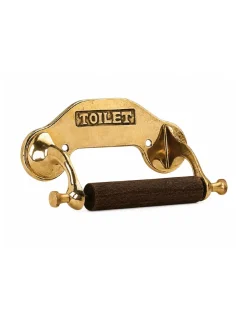 Toalettpappershållare - Mässing/Trä, toilet