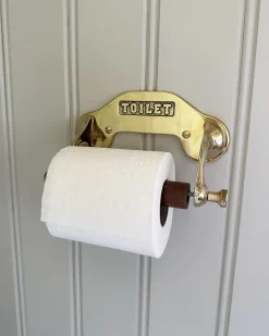 Toalettpappershållare - Mässing/Trä, toilet