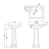 Tvättställ - Burlington Clean 58 cm med piedestal