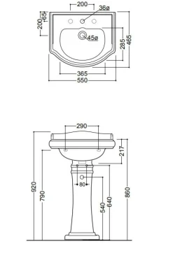 Tvättställ Camden - 55 cm