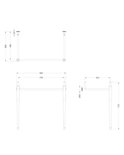 Tvättställ - Guild 85 cm, guldställning