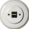 USB-uttag vitt porslin - Fontini infällt
