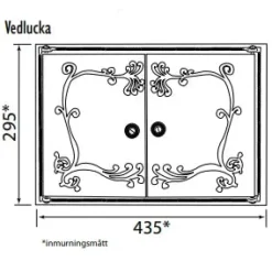 Vedlucka - Gjutjärn, för inmurning