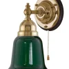 Vägglampa - Adelborg mässing med grönt glas