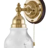 Vägglampa - Adelborg mässing, slipat mattglas