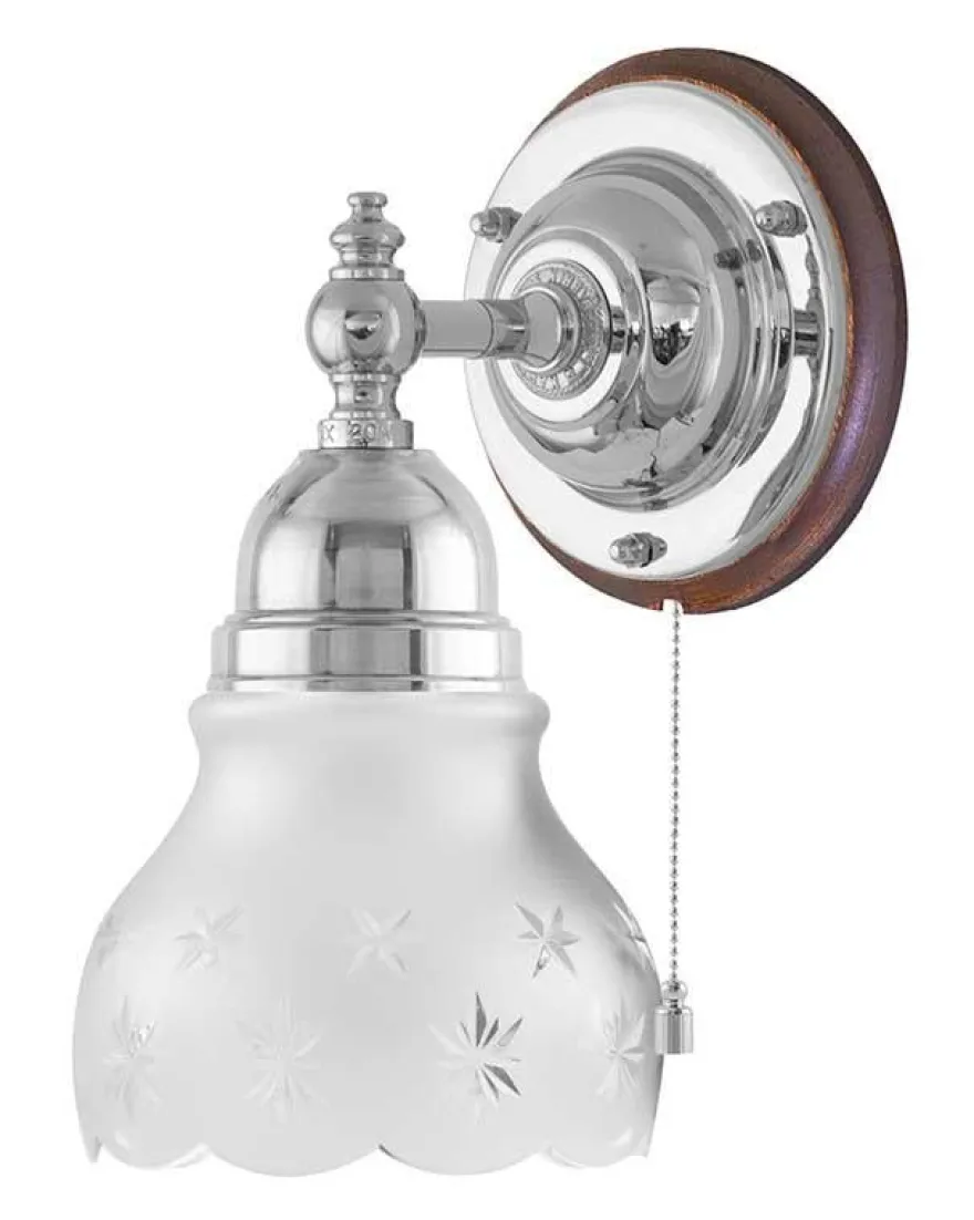 Vägglampa - Adelborg nickel, slipat mattglas
