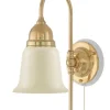 Vägglampa - Ahlström mässing, benvit klocka