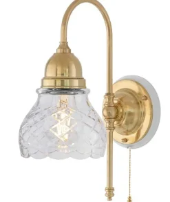 Vägglampa - Ahlström mässing, slipat klarglas