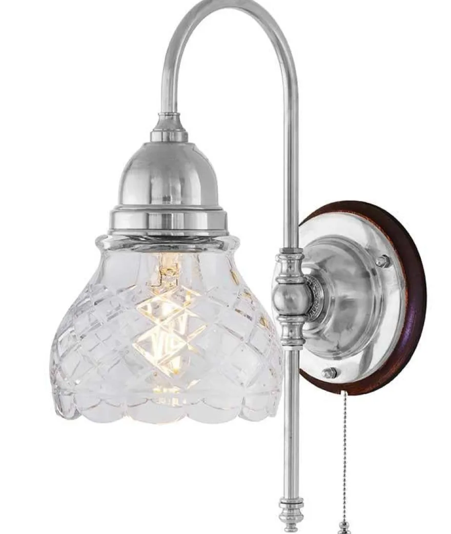 Vägglampa - Ahlström nickel, slipat klarglas