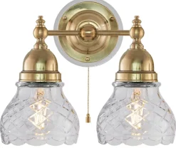 Vägglampa - Bergman mässing, klarglas