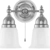Vägglampa - Bergman nickel, opalvit klocka