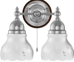 Vägglampa - Bergman nickel, slipat mattglas