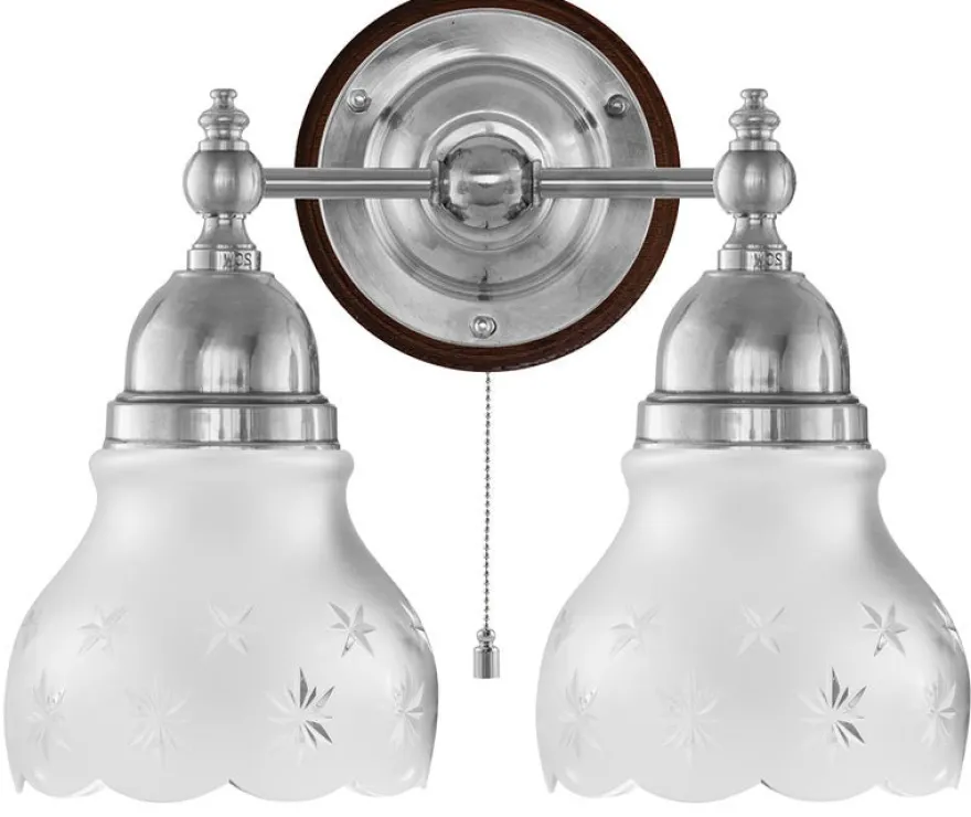 Vägglampa - Bergman nickel, slipat mattglas