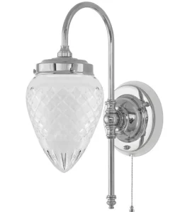 Vägglampa - Blomberg 80 nickel, klarglas droppe