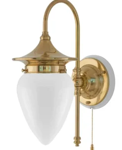 Vägglampa - Fryxell mässing, opalvit