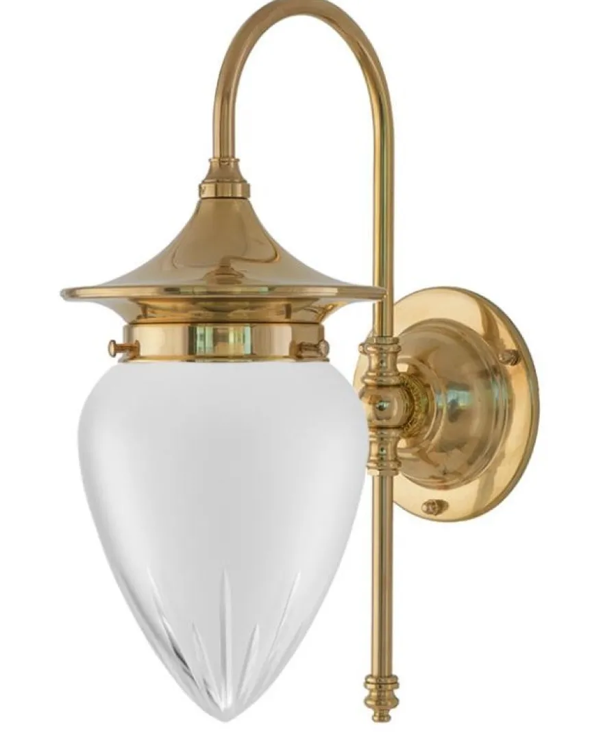 Vägglampa - Fryxell mässing, slipat mattglas