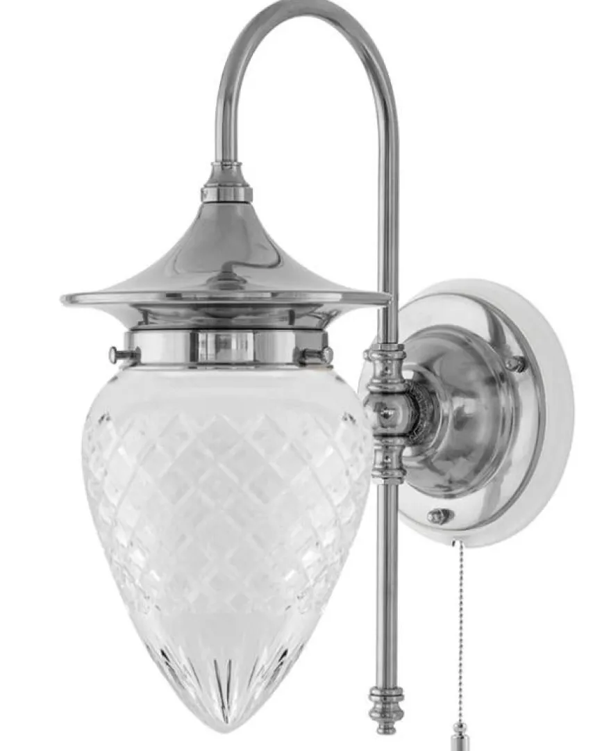 Vägglampa - Fryxell nickel, klarglas