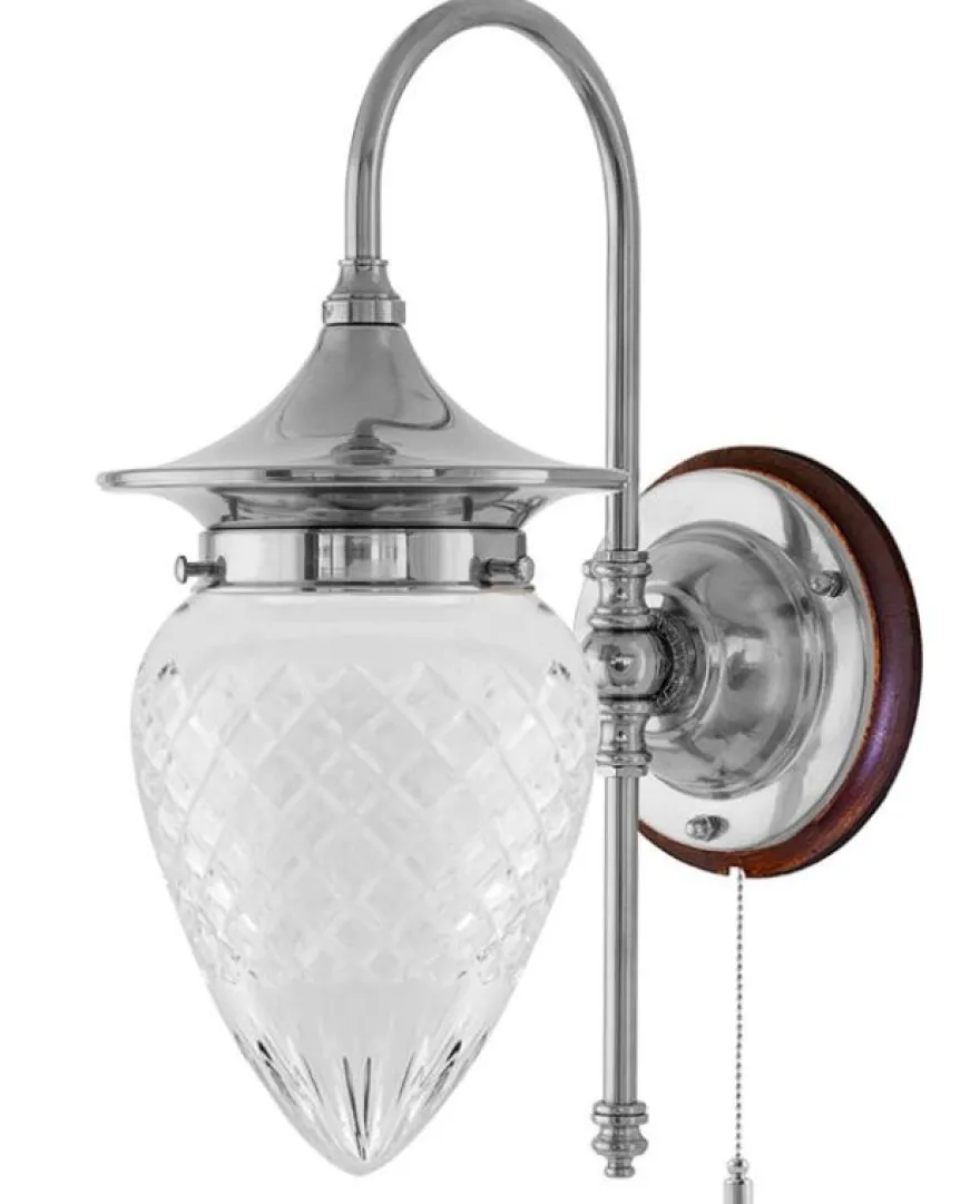 Vägglampa - Fryxell nickel, klarglas