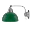 Vägglampa - Gripenberg nickel, grön halvsfär, vit