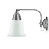 Vägglampa - Gripenberg nickel, opalvit klocka, vit