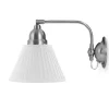 Vägglampa - Gripenberg nickel, vit tygskärm, vit