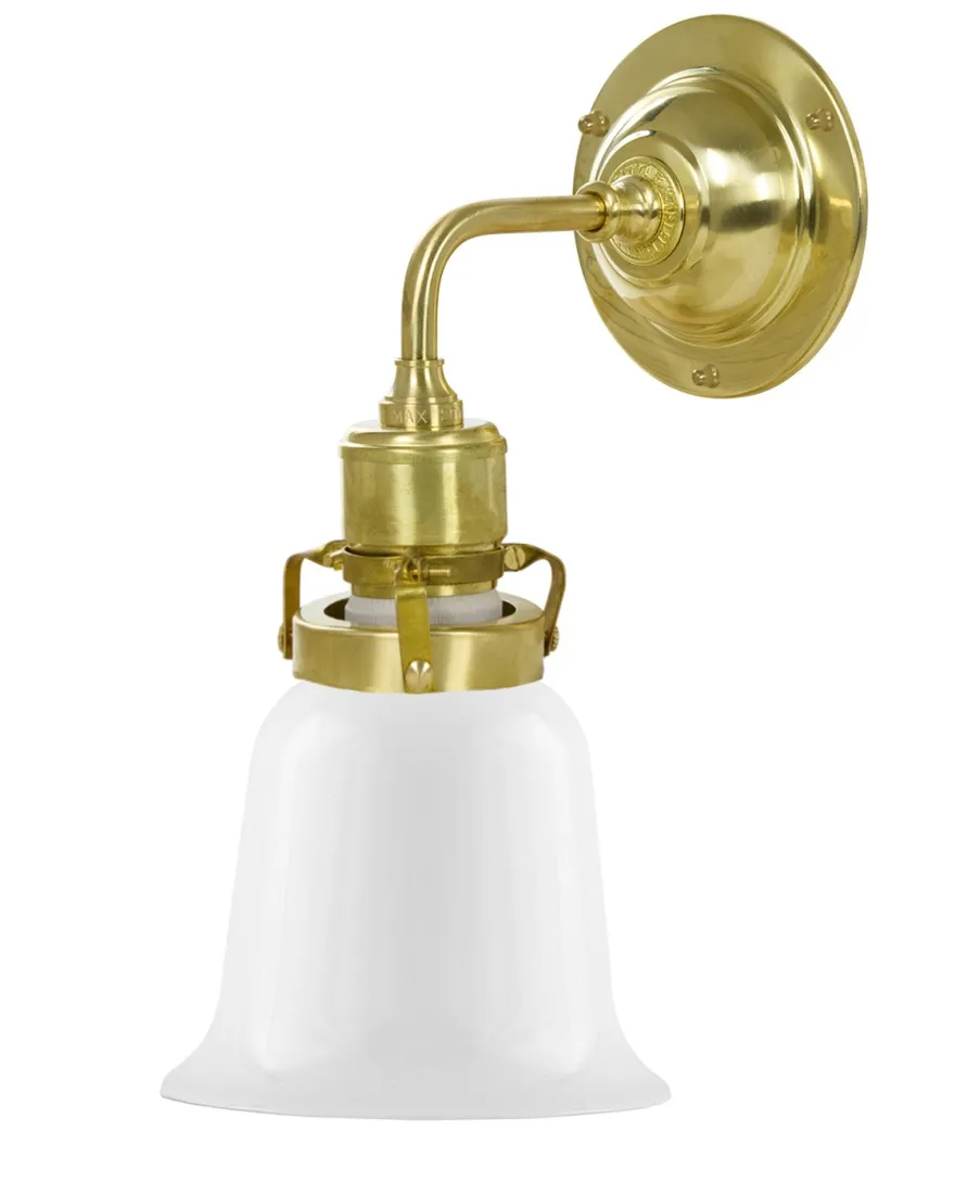 Vägglampa - Lillienstedt mässing, opalvit klocka